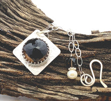 Load image into Gallery viewer, Smoky Quartz Fine Silver pendant. 1  1/4" tall