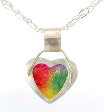 Load image into Gallery viewer, 'Memories of Childhood' Solar Quartz and amethyst Heart Pendant. 1 1/2" tall.