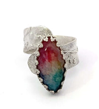 Load image into Gallery viewer, 'Memories of Childhood' Solar Quartz Sterling silver Ring. size 8 adjustable 1/2 size