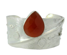 Load image into Gallery viewer, orange carnelian fine silver cuff bracelet