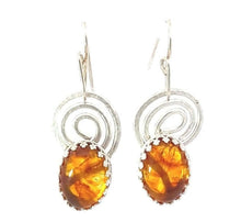 Load image into Gallery viewer, baltic amber sacred spiral earrings