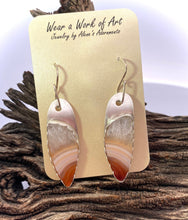 Load image into Gallery viewer, carnelian and druzy earrings on romance card