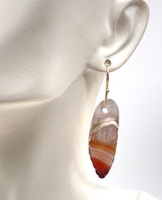 Load image into Gallery viewer, fine silver carnelian earring on lobe