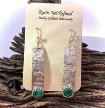 Load image into Gallery viewer, dare to dream earrings with malachite gems