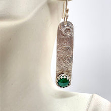 Load image into Gallery viewer, malachite sterling earring on lobe