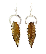 Load image into Gallery viewer, teardrop shaped earth tone picture jasper earrings