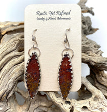 Load image into Gallery viewer, red moss agate indonesian earrings