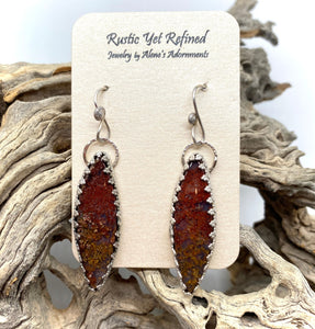 red moss agate indonesian earrings