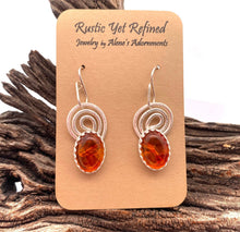 Load image into Gallery viewer, baltic amber earrings on romance card