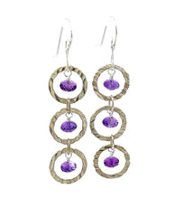 Load image into Gallery viewer, amethyst faceted gemstone earrings