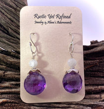 Load image into Gallery viewer, moonstone and amethyst earrings