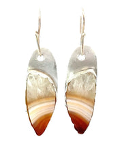 Load image into Gallery viewer, carnelian druzy earrings in fine silver