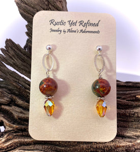 enchanted woodland earrings shown on romance card