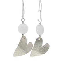 Load image into Gallery viewer, sterling heart and moonstone earrings