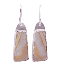 Load image into Gallery viewer, yellow lace agate earrings