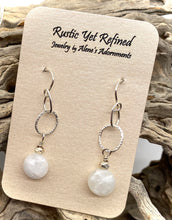 Load image into Gallery viewer, &#39;Slice of Moonlight&#39; Moonstone and Sterling Silver Earrings. 1 1/2&quot; long