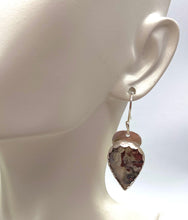 Load image into Gallery viewer, moss agate earrings on lobe