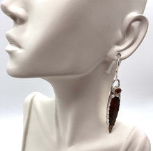 Load image into Gallery viewer, indonesian agate shown on ear lobe