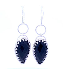 Load image into Gallery viewer, onyx sterling earrings
