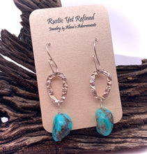 Load image into Gallery viewer, turquoise and sterling earrings on romance card