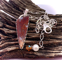 Load image into Gallery viewer, ‘South Seas Treasures’ Indonesian Red Moss Agate pendant  1 3/4" tall