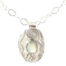 Load image into Gallery viewer, Dare to Dream Collection; Mother of Pearl and Fine Silver pendant. 1 3/4" tall