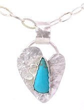 Load image into Gallery viewer, Sonoran turquoise heart pendant