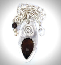 Load image into Gallery viewer, smoky quartz showing silver chain