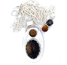 Load image into Gallery viewer, faceted smoky quartz silver pendant
