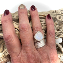 Load image into Gallery viewer, teardrop moonstone ring on hand