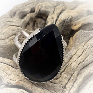 onyx ring shown in natural setting