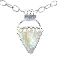 Load image into Gallery viewer, snow capped mountain druzy pendant