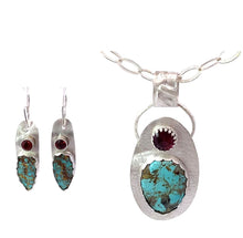 Load image into Gallery viewer, turquoise earring and pendant set