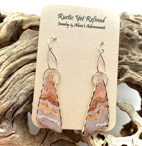 earrings in lace agate set