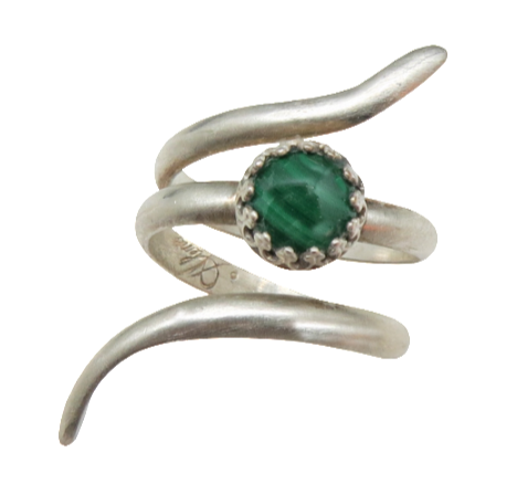 Sterling and Malachite Ring. Sacred Spiral Collection. assorted sizes