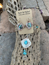 Load image into Gallery viewer, turquoise earrings and matching pendant