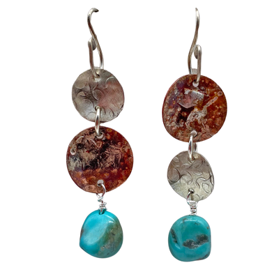 Turquoise Ancient Spirit Earrings. 2 1/2