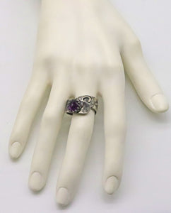 antiqued sterling ring shown on hand