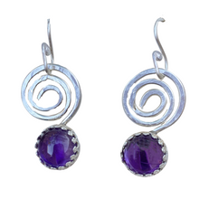 Load image into Gallery viewer, sacred spiral amethyst earrings