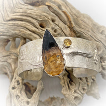Load image into Gallery viewer, palmwood and citrine cuff in natural setting