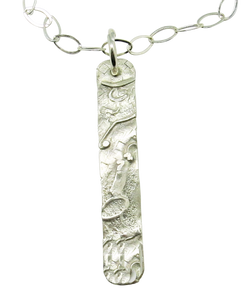 Sterling Silver skinny Pendant. Dare to Dream Collection. 2" tall