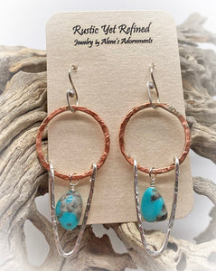 natural turquoise earrings in nature