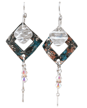 Load image into Gallery viewer, Marilyn Earrings.  Copper, sterling & Swarovski crystal