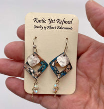 Load image into Gallery viewer, Marilyn Earrings.  Copper, sterling & Swarovski crystal