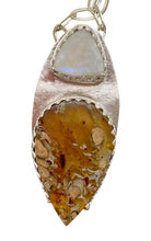Load image into Gallery viewer, Indonesian amber and moonstone pendant