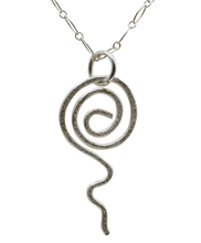 Load image into Gallery viewer, Fine Silver Pendant. Sacred Spiral Collection 2" long.