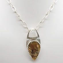 Load image into Gallery viewer, moonstone and amber pendant