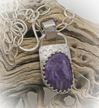 Load image into Gallery viewer, charoite pendant in natural background