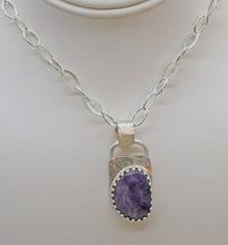 Load image into Gallery viewer, charoite pendant shown with chain