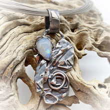 Load image into Gallery viewer, teardrop moonstone in antiqued silver